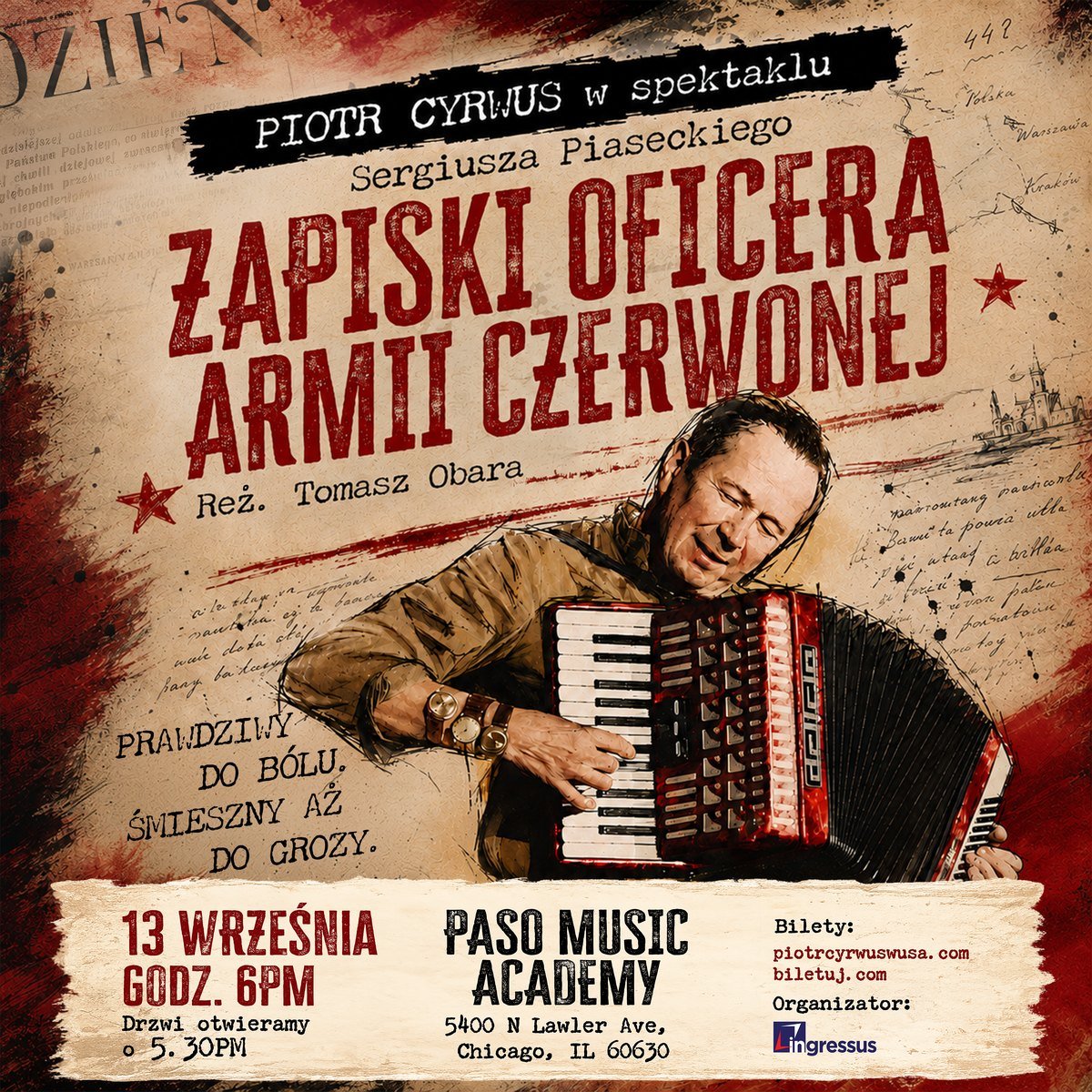 Zapiski oficera Armii Czerwonej — Chicago, 13 września 2026 — wyprzedane